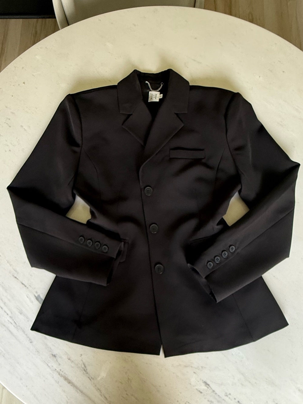 Recycled Twill S Curve Jacket in Black - Picture 3 of 6